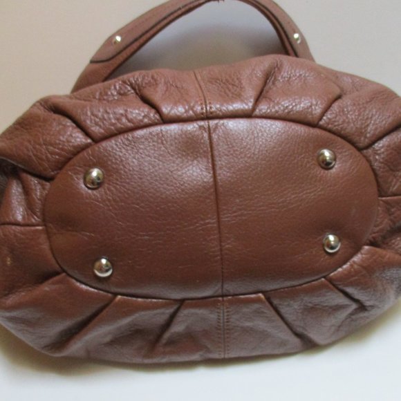 b. Makowsky Brown BOHO Hobo Sling Leopard Lining Shoulder Bag - Picture 4 of 10